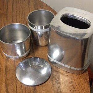 Vintage Paradigm Exclusives Stainless Steel Bathroom Set  of 4 pieces MOP Inlay
